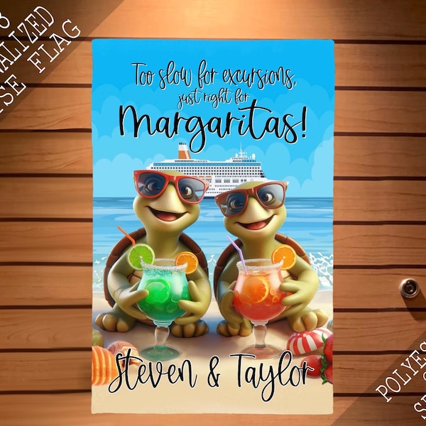 Personalized Turtle Cruise Door Magnet: Custom Cabin Door Sign
