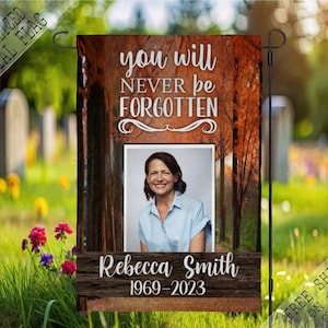 Personalized Memorial Garden Flag: Fall Picture Remembrance (12x18)