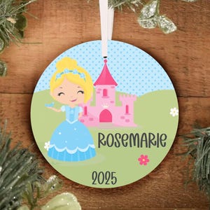 Girls Princess Ornament, Personalized Princess Ornament, Girls Princess Gift, Pick Your Princess Ornament, Christmas Princess Ornament