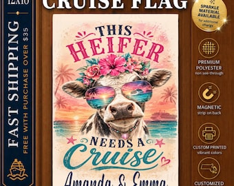 Cruise Magnet, Heifer Cruise Trip Sign Flag, Cruise Door Decoration, Cruise Cabin Door Sign, Magnetic Cruise Door Flag, Cruise Decoration