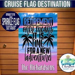 Cruise Magnet Retirement Trip Sign Banner Flag, Cruise Door Decoration, Cruise Cabin Door Sign, Magnetic Cruise Door Flag, Cruise Decoration