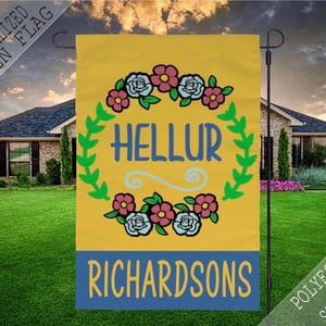 Personalized Hellur Garden Flag, Welcome Personalized Flag, Garden Flag, Garden Decor, Family Welcome Flag, Holiday Flag, Hellur Flag