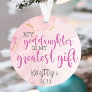 GODDAUGHTER Christmas Personalized Ornament, Personalized Christmas Ornament, Nautical Christmas, Goddaughter Ornament Gift, Godparents Gift