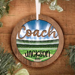 Coach Rustic Coach BASEBALL Softball Ornament - Baseball Ornament - Baseball Coach Ornament - Sports Ornament Personalized, Gift For Coach