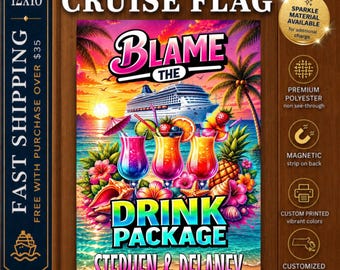 Drink Package Cruise Magnet, Cruise Door Sign, Cruise Door Decoration, Cruise Cabin Door Sign, Magnetic Cruise Door Flag, Cruise Decoration