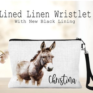 Donkey Cosmetic Bag, Donkey Toiletry Bag, Personalized Donkey Gift, Donkey Makeup Bag, Donkey Lover Zipper Bag