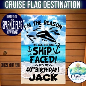 Cruise Magnet 40th Birthday Sign Banner Flag, Cruise Door Decoration, Cruise Cabin Door Sign, Magnetic Cruise Door Flag, Cruise Door Banner