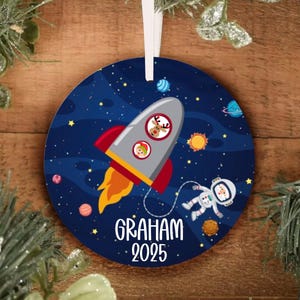 Santa SPACE Ornament, Solar System Space Ornament, Space Christmas Ornament, Personalized Kids Ornament, Personalized Planet Ornament