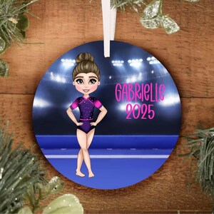 Girls Gymnastics Christmas Personalized Ornament, Personalized Ornament, Gymnastics Ornament, Kids Ornament, Kids Gift
