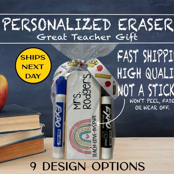 Personalized WhiteBoard Eraser, Chalkboard Eraser, Teacher Gift, Teacher Appreciation Gift, Personalized Teacher