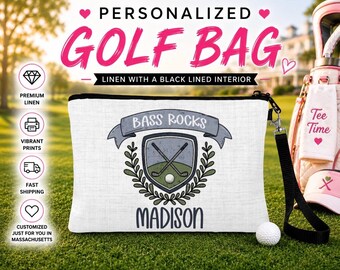 Golf Country Club Cosmetic bag, Personalized Golf Sports Make Up Bag, Custom Golf Bag, Sports Gift, Golf Team Sports Gift, Golf Make Up Bag