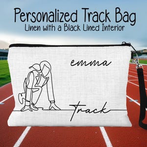 Personalized Track Bag, Track Makeup Bag, Track Team Gift, Track Coach Gift, Custom Track Travel Bag, Custom Track Zipper Pouch