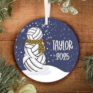 Volleyball Christmas Ornament – Personalized Volleyball Snowman Gift – Custom Holiday Keepsake for Players, Teams & Coaches
