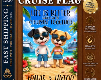 Cruise Door Magnet Sign, Dog Couple Cruise Flag, Cruise Door Decoration, Cruise Door Sign, Cruise Door Flag, Cruise Door Banner Magnetic