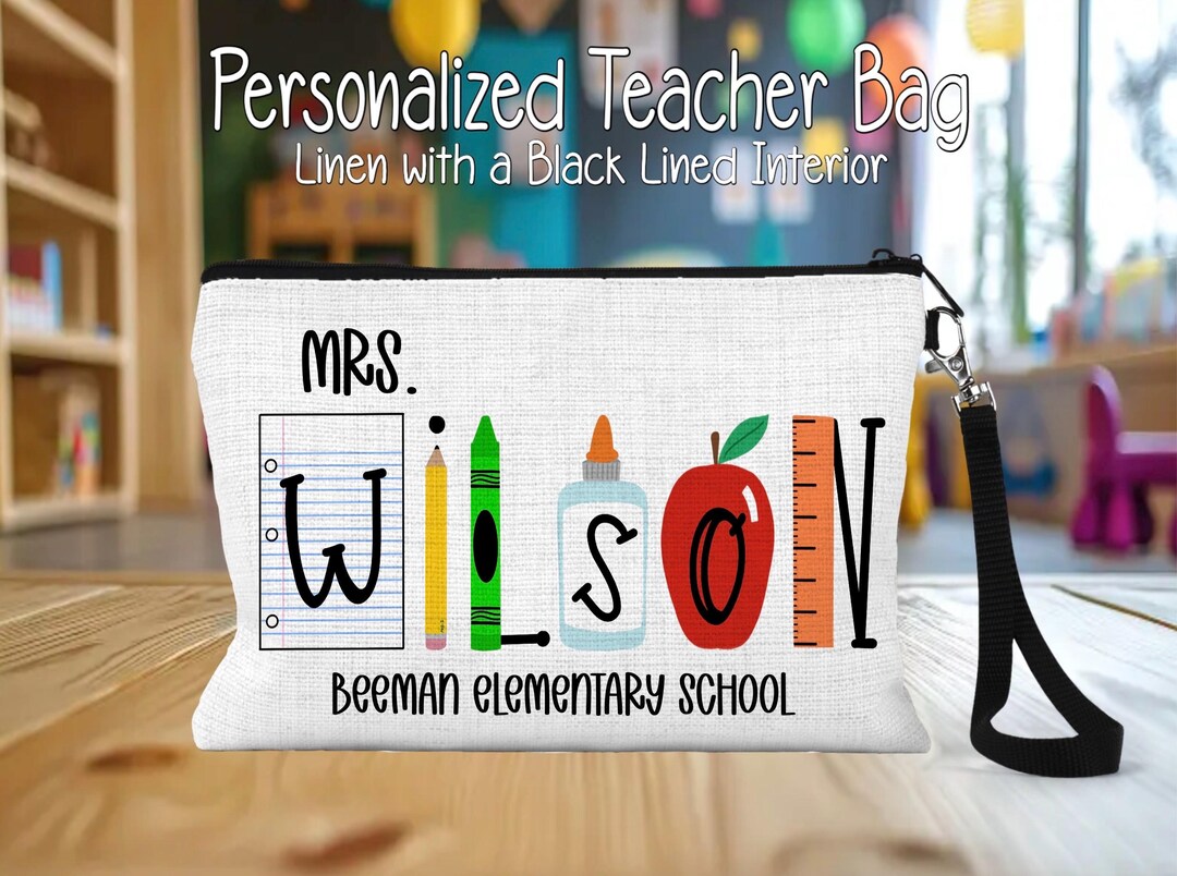 Teacher Cosmetic Bag, Personalized Teacher Bag, Teacher Survival Gift ...