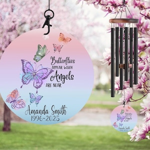 Butterfly Appear Windchime, Bereavement Gift, Remembrance Wind Chime, Sympathy Gift, In Tribute,In Loving Memory of Wind Chime