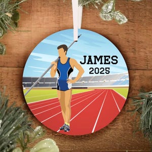 Personalized Boys Track and Field Pole Vault Christmas Ornament, Personalized Ornament, Ornament, Track Ornament, High School College