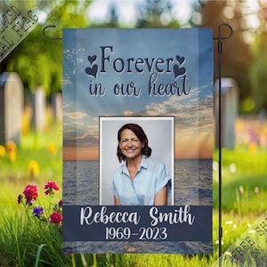 Personalized Sunset Memorial Garden Flag: Remembrance Gift (12x18)