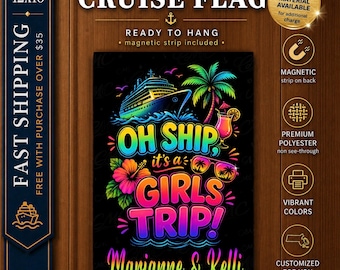 Cruise Door Magnet, Girls Trip Cruise Door Sign, Cruise Door Decoration,Magnetic Cruise Door Sign, Cruise Flag, Cruise Door Banner Decor