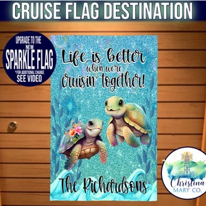 Cruise Sign Magnet Turtle Couple Cruise Door Flag, Cruise Door Decoration, Cruise Door Sign, Cruise Door Flag, Cruise Door Banner Decoration