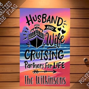 Cruise Magnet Husband & Wife Cruise Door Flag, Cruise Door Decoration, Cruise Door Sign, Cruise Door Flag, Cruise Door Banner, Anniversary