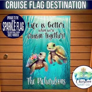 Cruise Door Magnet Sign Turtle Couple Cruise Flag, Cruise Door Decoration, Cruise Door Sign, Cruise Door Flag, Cruise Door Banner Magnetic