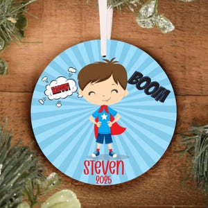 Boys  Super Hero Ornament, Personalized Super Hero Ornament, Boys Super Hero Gift, Pick Your Super Hero Ornament, Comic Ornament, Cartoon