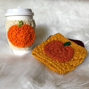 Pumpkin Cozy//Coffee Cup Cozy//Crocheted Cup Cozy image 3