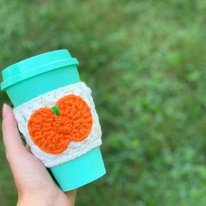 Pumpkin Cozy//Coffee Cup Cozy//Crocheted Cup Cozy image 1