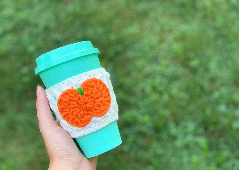Pumpkin Cozy//Coffee Cup Cozy//Crocheted Cup Cozy image 1
