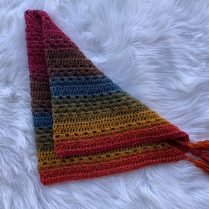 Rainbow Triangle Scarf//Crocheted Rainbow Shawl image 9