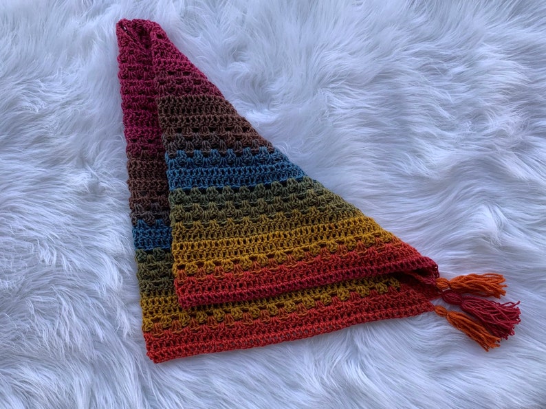 Rainbow Triangle Scarf//Crocheted Rainbow Shawl image 9