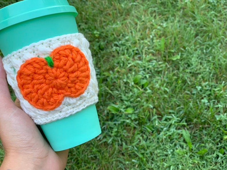 Pumpkin Cozy//Coffee Cup Cozy//Crocheted Cup Cozy image 2