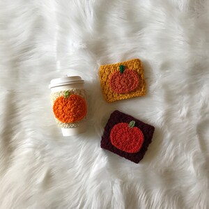 Pumpkin Cozy//Coffee Cup Cozy//Crocheted Cup Cozy image 4