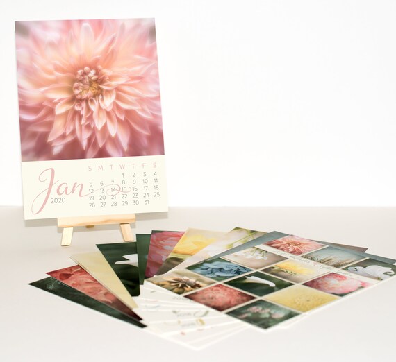 2020 Easel Calendar Small Desktop Calendar Gift For Her 5x7 Etsy
