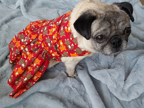 Buy Medium Soft Warm Dog Pet Needle Cord Dress With Fox Pattern