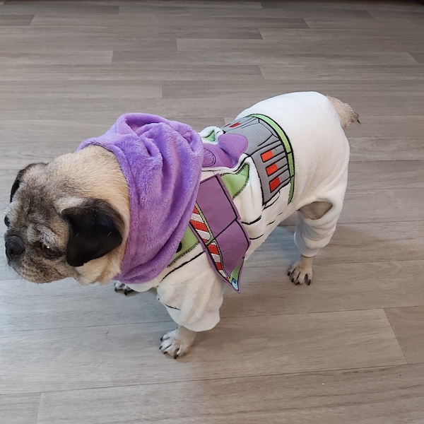 PEQUEÑO Buzz Lightyear Disfraz de mascota de perro Disney Halloween Terciopelo de felpa de Navidad