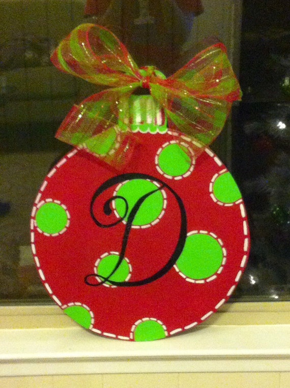 Items similar to Wooden Christmas door hanging ornament. on Etsy