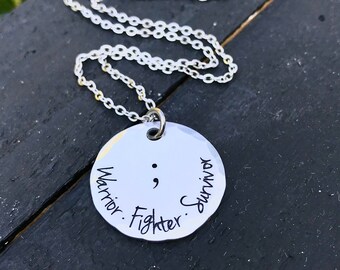 You/'re Not ALone,Essential worker Mens necklace Religious jewelry Personalized Suicide Awareness washer necklace