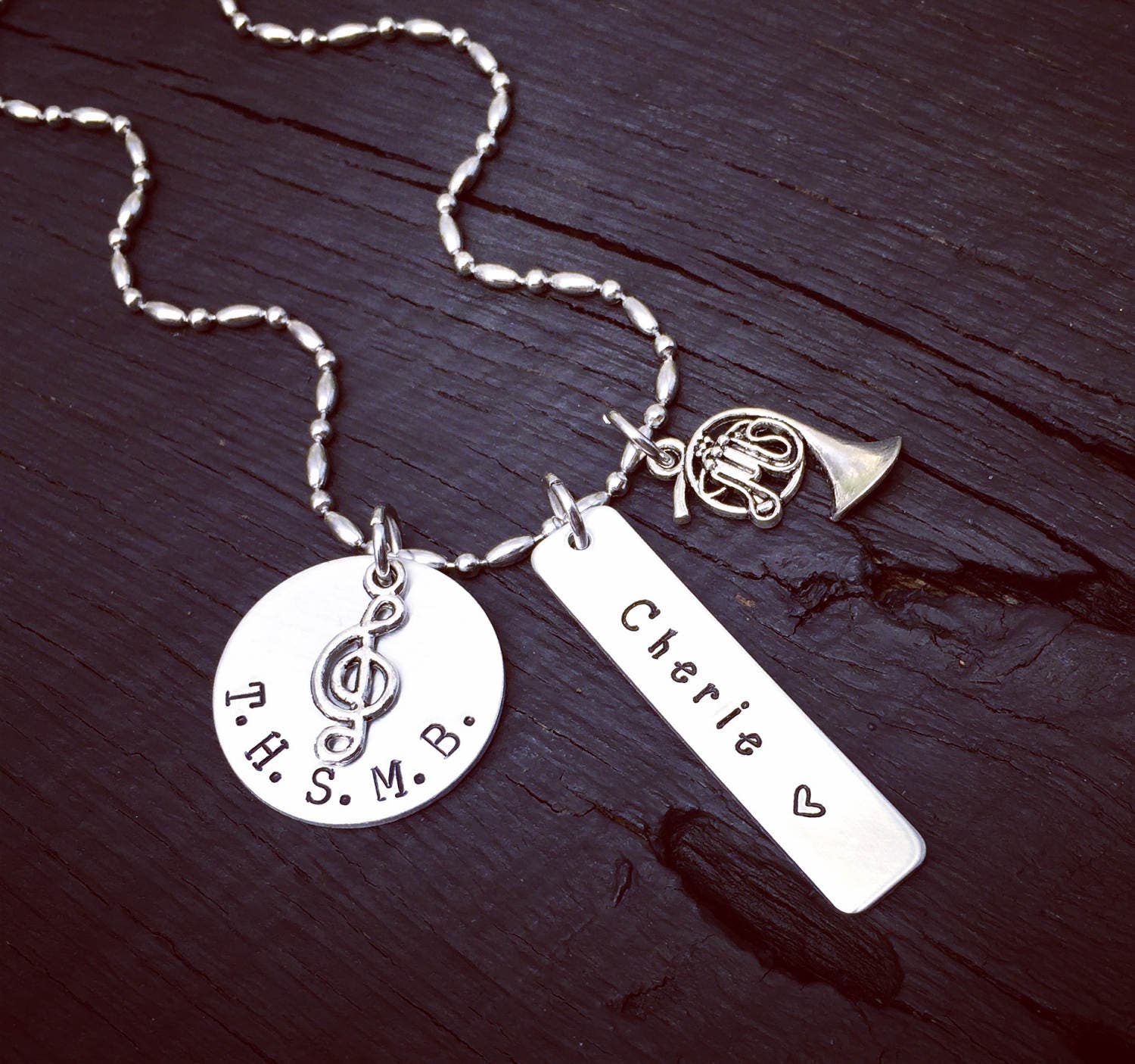 French Horn Necklace French Horn Jewelry Band Necklace Etsy