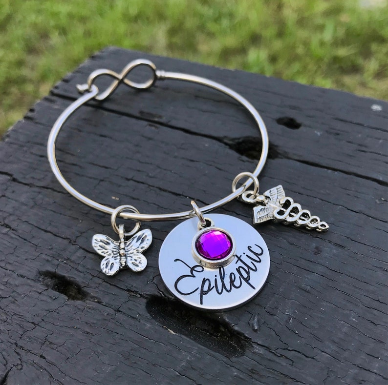 Epileptic Bracelet Epilepsy Jewelry Medical Alert Bracelet Etsy