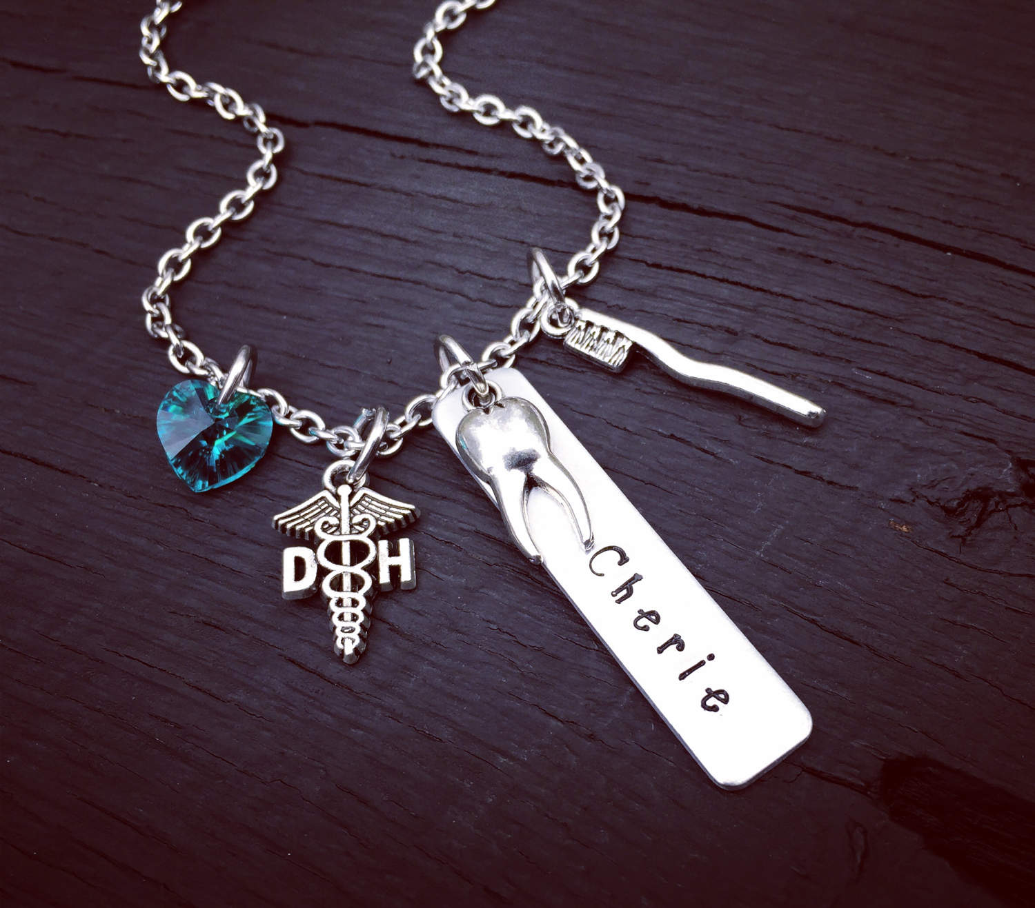 Dental Hygienist Necklace DH Necklace DH Jewelry Gift Etsy
