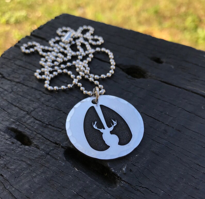Buck /& Track Necklace Hunting Season Hoof Print Gift For Hunter Huntress Deer Hunting Jewelry Deer Tracks First Buck |