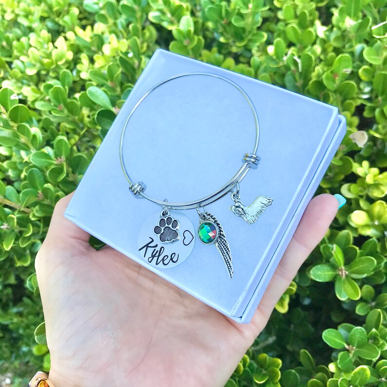 Yorkie Memorial Bracelet Yorkie Memorial Jewelry Rainbow Etsy