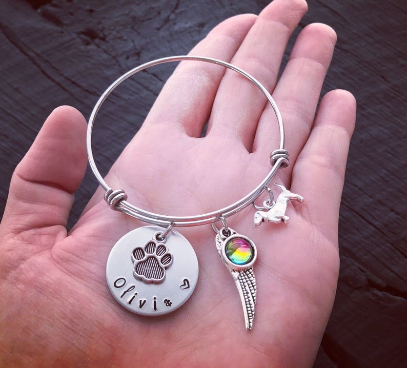 Dachshund Memorial Jewelry Pet Memorial Jewelry Rainbow Bridge Jewelry Pet Sympathy Gift Dachshund Memorial Bracelet Pet Keepsake