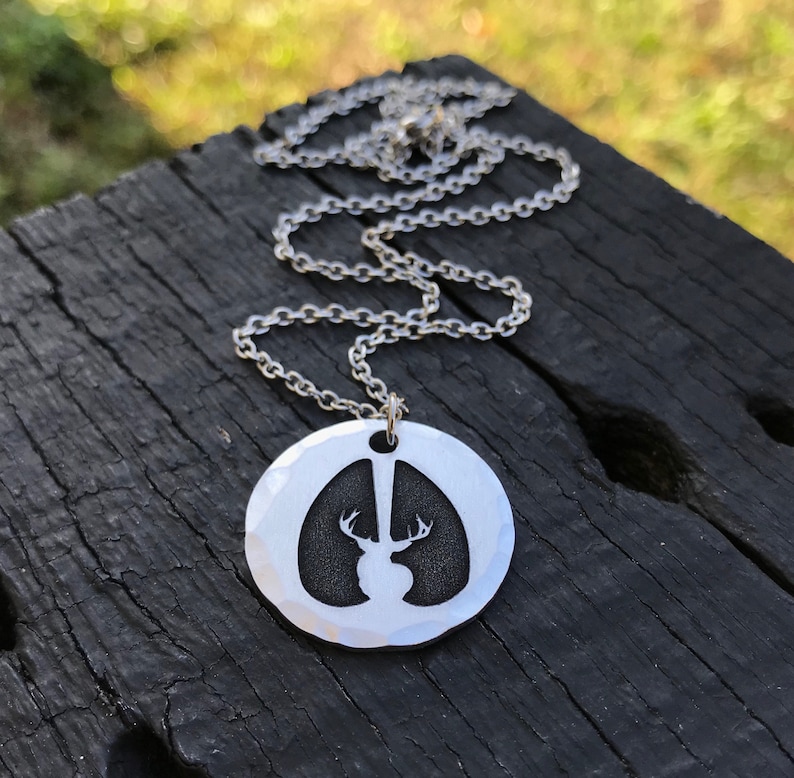 Buck /& Track Necklace Hunting Season Hoof Print Gift For Hunter Huntress Deer Hunting Jewelry Deer Tracks First Buck |