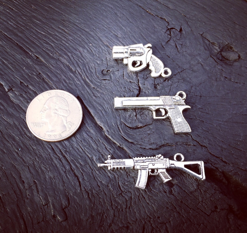Mens Semi Automatic Pendant Necklace Pistol Jewelry Gift Etsy
