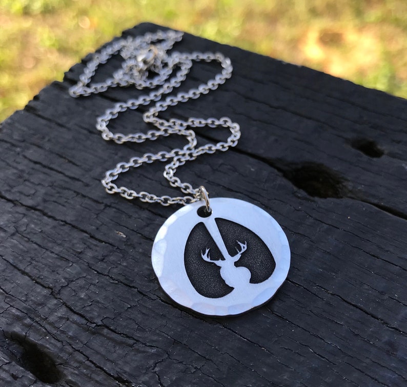 Buck /& Track Necklace Hunting Season Hoof Print Gift For Hunter Huntress Deer Hunting Jewelry Deer Tracks First Buck |