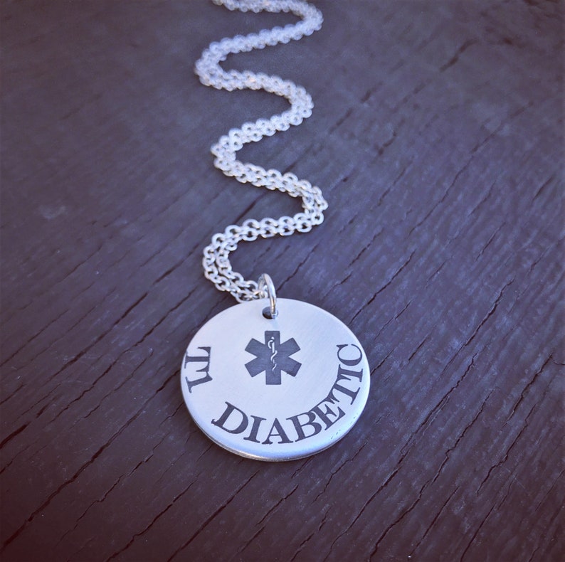 Type 1 or Type 2 Diabetic Necklace Medical ID Alert Jewelry Etsy