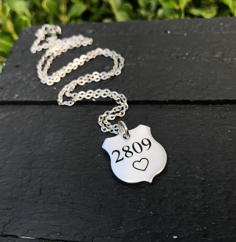 Police Officer's Badge Necklace Law Enforcement Necklace Etsy